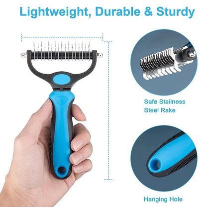 2-Sided Undercoat Rake For Pets